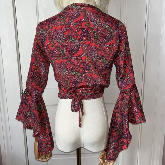 RAGA PAISLEY CROPPED WRAP TOP - Picture 4 of 6